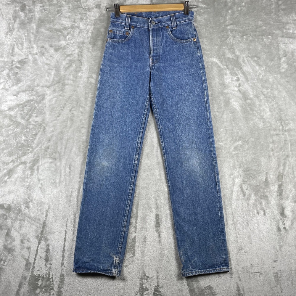 Vintage Levi 701-0113 Jeans Women 24 Blue Student Fit Button Fly Made in USA